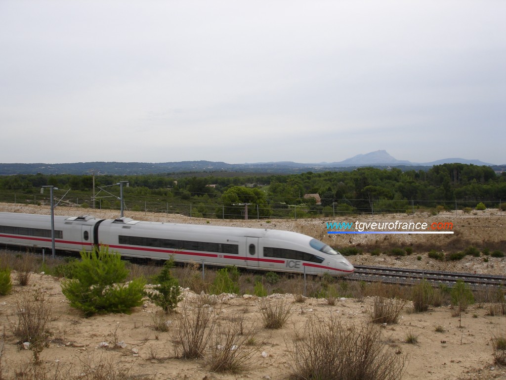 An ICE 3 train (the 4605 trainset) during high-speed tests