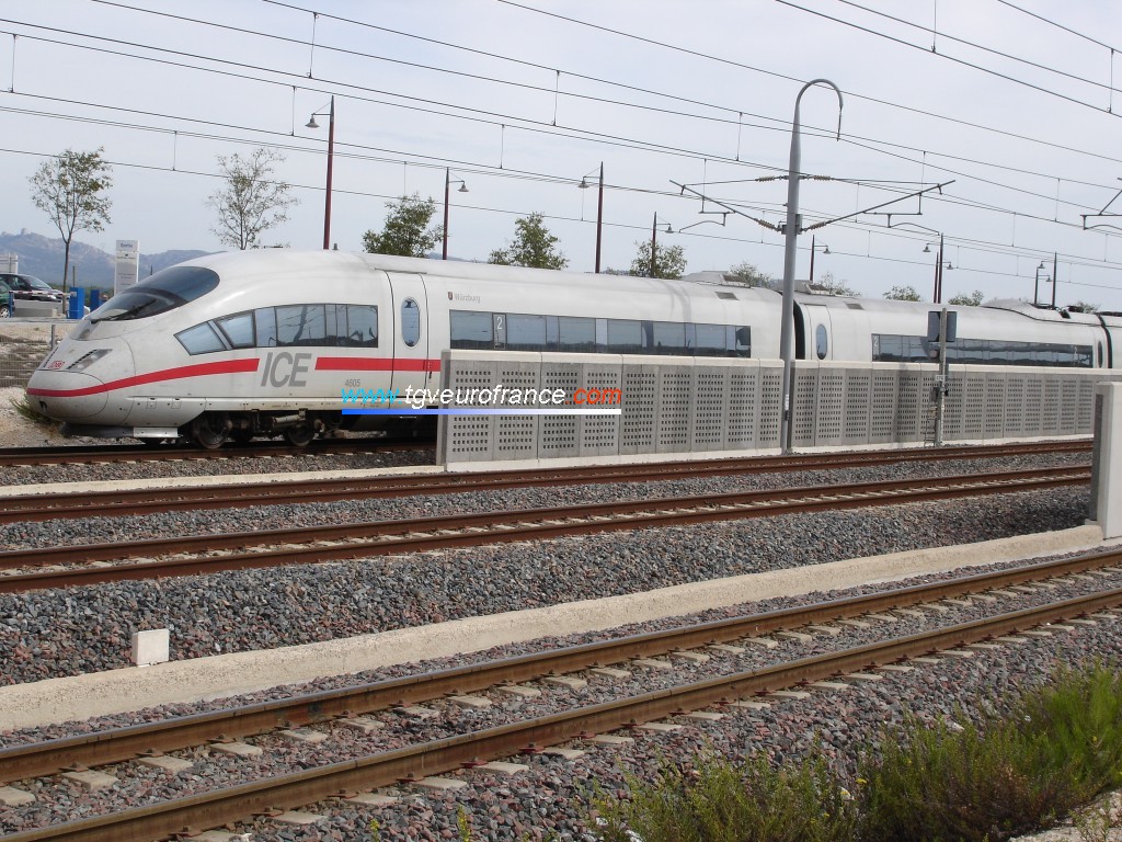 One ICE trainset during high-speed tests in France on the LN 5 high-speed railway in Aix-en-Provence TGV