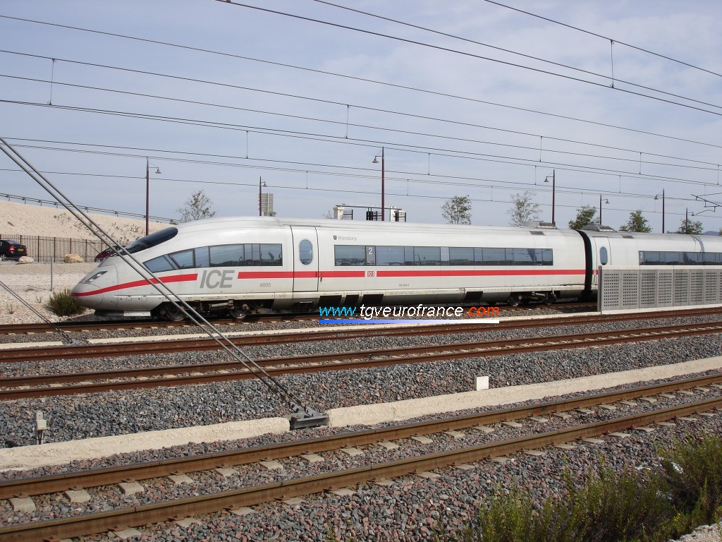 The ICE 3 train leaving Aix-en-Provence TGV