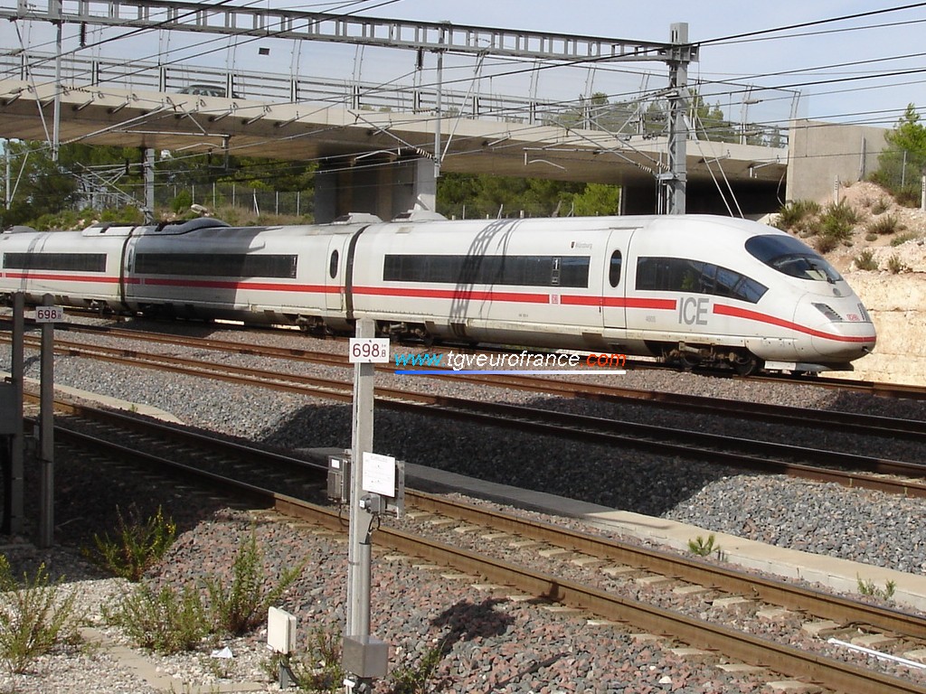 The ICE train following its high-speed tour between Aix-en-Provence TGV and Valence TGV
