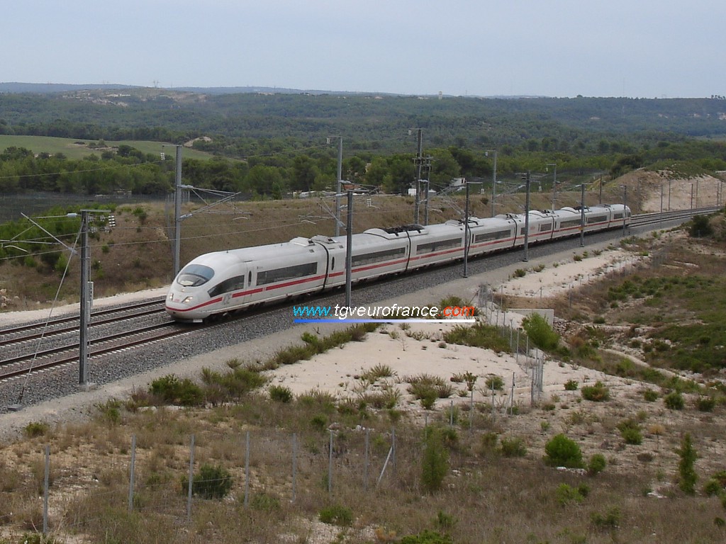 The multi-voltage ICE 4605 trainset of the DB company north of the Aix-en-Provence TGV station